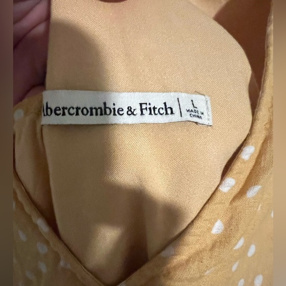 Abercrombie and Fitch Yellow Polka Dot Mini Dress Size L - Picture 2 of 4